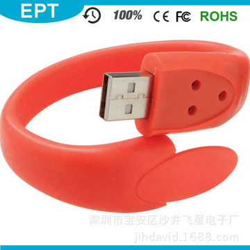 Pulsera del USB del silicón del OEM / memoria USB de la pulsera 2.0 para el regalo